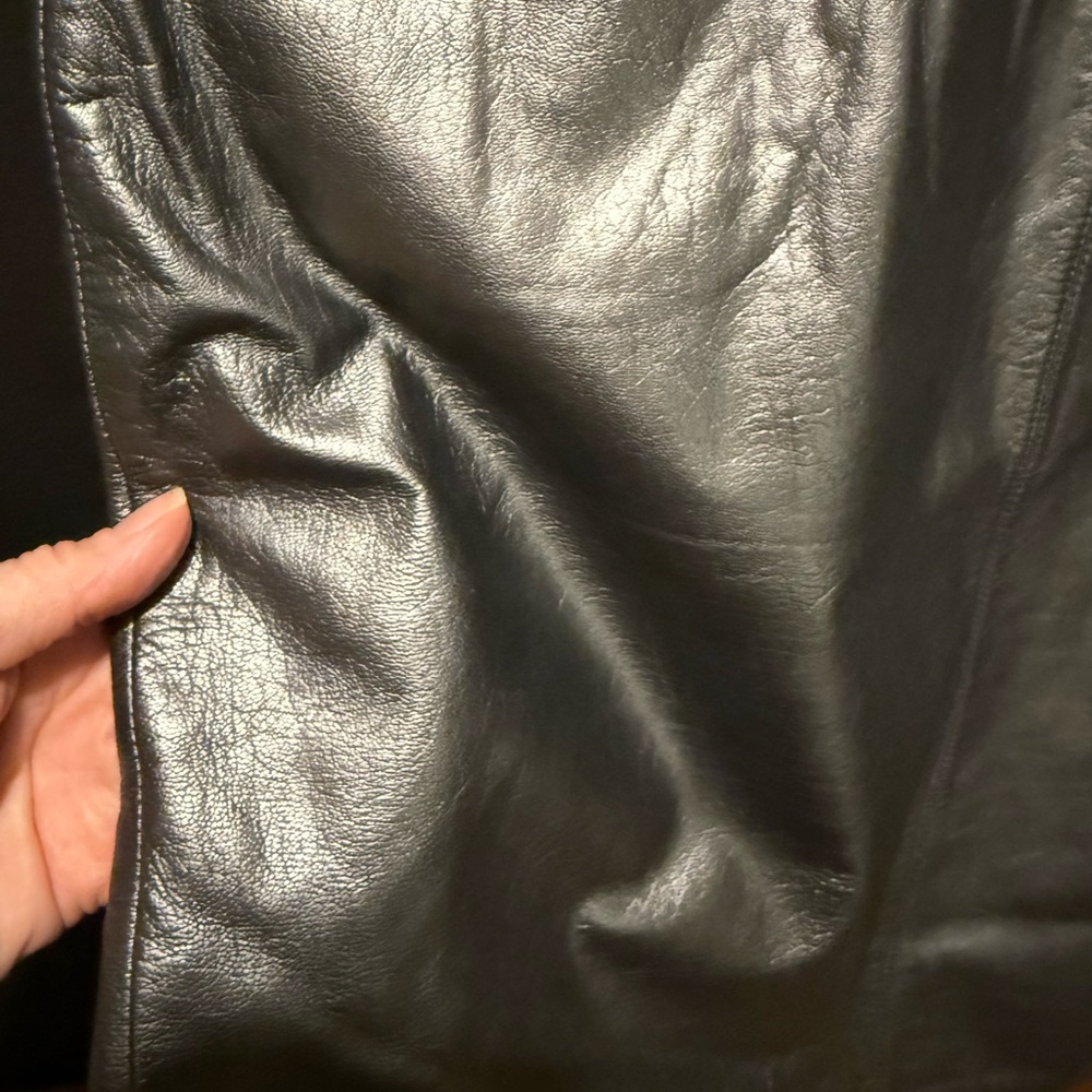 Lord & Taylor Metallic Leather Skirt - Picture 3 of 10